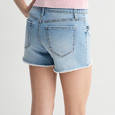 Girls 7-16 Vanilla Star Rhinestud Adjustable Shorts