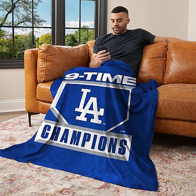 Los Angeles Dodgers 2025 World Series Multi Champ Unleashed Silk Touch Throw Blanket