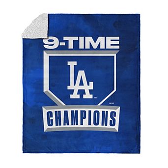 Los Angeles Dodgers 2025 World Series Multi Champ Unleashed Silk Touch Sherpa Throw Blanket