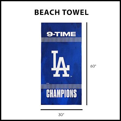 Los Angeles Dodgers 2025 World Series Multi Champ Amplify Beach Towel