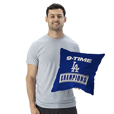 Los Angeles Dodgers 2025 World Series Multi Champ Afterburn Throw Pillow