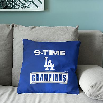 Los Angeles Dodgers 2025 World Series Multi Champ Afterburn Throw Pillow