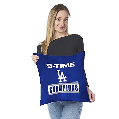 Los Angeles Dodgers 2025 World Series Multi Champ Afterburn Throw Pillow