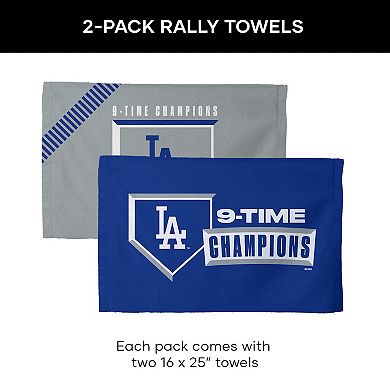 Los Angeles Dodgers 2025 World Series Multi Champ Voltage Fan Towel 2-pk.
