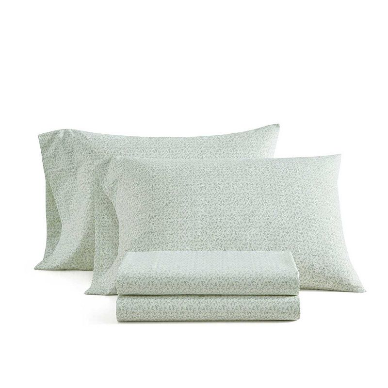 Martha Stewart Sheet Set with Pillowcases, Leaves Green