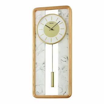 Seiko Bianco Classic Modern Pendulum Wall Clock with Marble Design