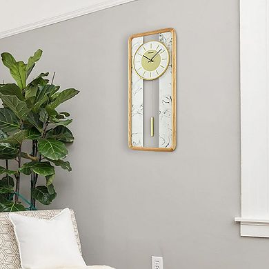 Seiko Bianco Classic Modern Pendulum Wall Clock with Marble Design