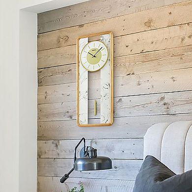 Seiko Bianco Classic Modern Pendulum Wall Clock with Marble Design