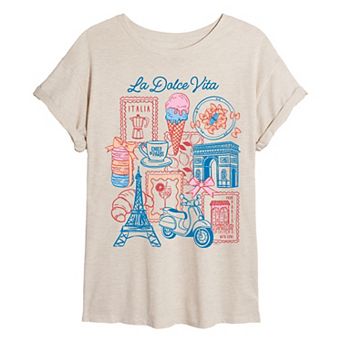Juniors' Emily in Paris La Dolce Vita Oversized Tee