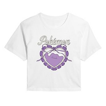 Juniors' Pokémon Ditto Coquette Cropped Tee