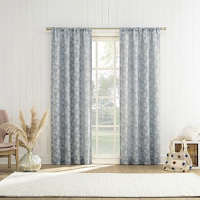 No. 918 Koda Woven Jacquard Leaf Light Filtering 2 Window Curtain Panels
