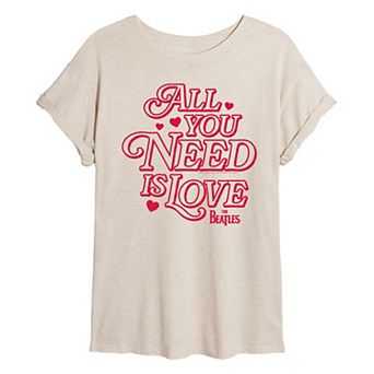 Juniors' The Beatles All You Need Is Love Oversized Tee