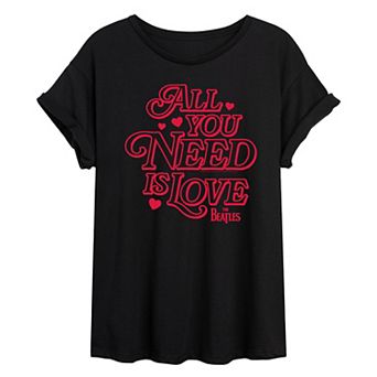 Juniors' The Beatles All You Need Is Love Oversized Tee