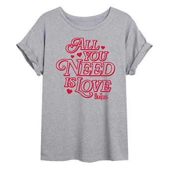 Juniors' The Beatles All You Need Is Love Oversized Tee