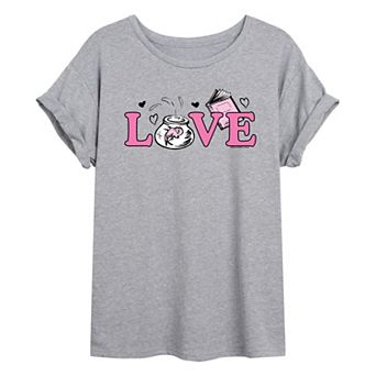 Juniors' Dr. Seuss Fish Love Oversized Tee