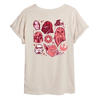 Juniors' Star Wars Valentine's Day Oversized Tee