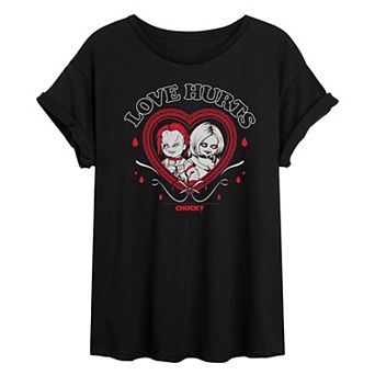 Juniors' Chucky Love Hurts Oversized Tee