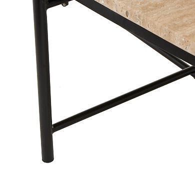 Stella & Eve Marble Oval Coffee Table with Metal Support