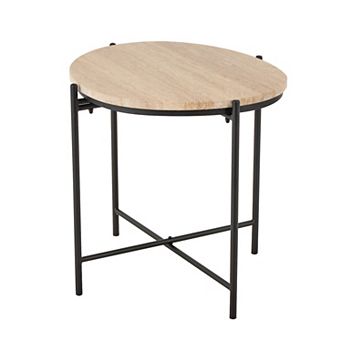 Stella & Eve Marble Round Accent Table with Metal Support