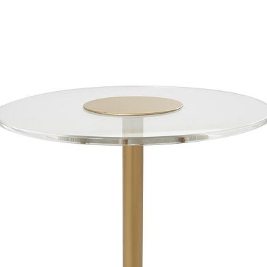 Stella & Eve Acrylic Plastic Accent Table with Elevated Base and Gold Stand