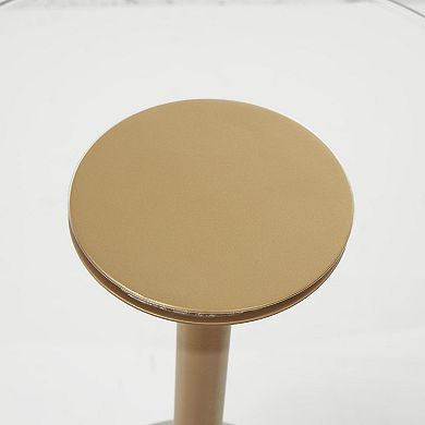 Stella & Eve Acrylic Plastic Accent Table with Elevated Base and Gold Stand
