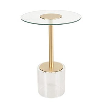 Stella & Eve Acrylic Plastic Accent Table with Elevated Base and Gold Stand