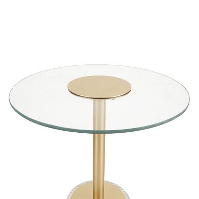 Stella & Eve Acrylic Plastic Accent Table with Elevated Base and Gold Stand