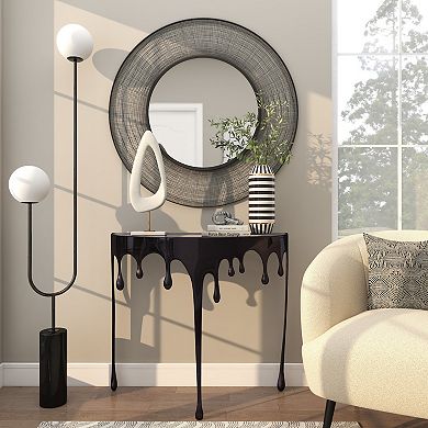 Stella & Eve Half Moon Drip Console Table with Melting Designed Legs and Glass Top