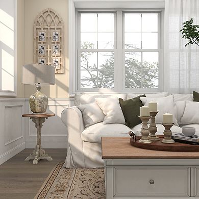 Stella & Eve Intricately Carved Wood Accent Table