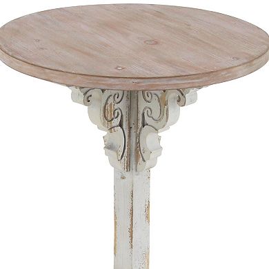 Stella & Eve Intricately Carved Wood Accent Table