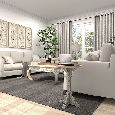 Stella & Eve Intricately Carved Wood Accent Table