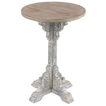Stella & Eve Intricately Carved Wood Accent Table