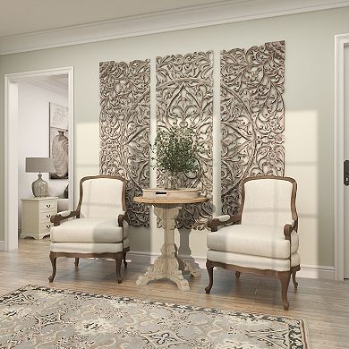 Stella & Eve Distressed Carved Accent Table