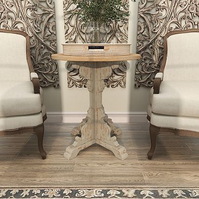 Stella & Eve Distressed Carved Accent Table