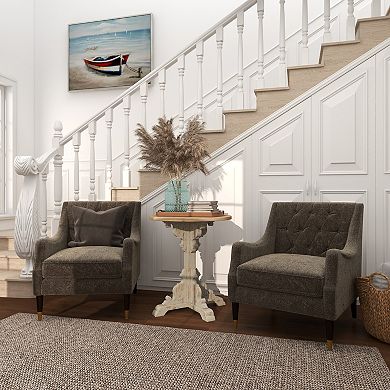 Stella & Eve Distressed Carved Accent Table