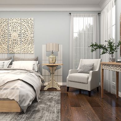 Stella & Eve Distressed Carved Accent Table