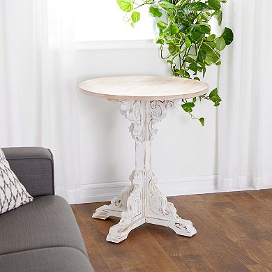 Stella & Eve Distressed Carved Accent Table