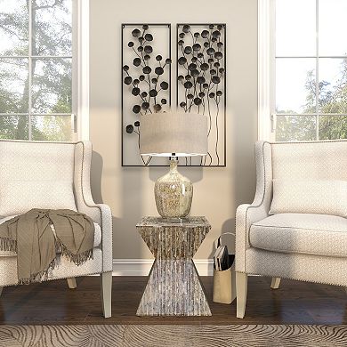 Stella & Eve Handmade Hourglass Shaped Mother of Pearl Shell Accent Table