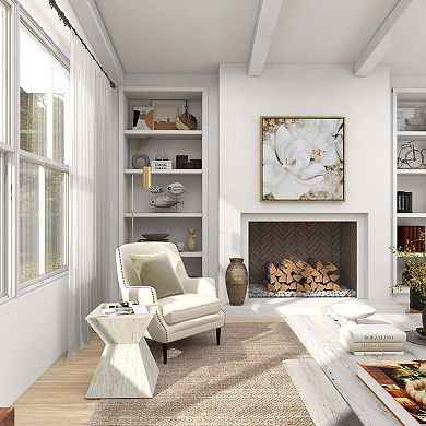 Stella & Eve Handmade Hourglass Shaped Mother of Pearl Shell Accent Table