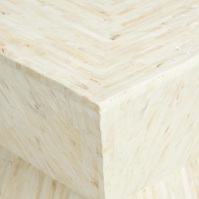 Stella & Eve Handmade Hourglass Shaped Mother of Pearl Shell Accent Table