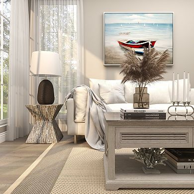 Stella & Eve Handmade Hourglass Shaped Mother of Pearl Shell Accent Table