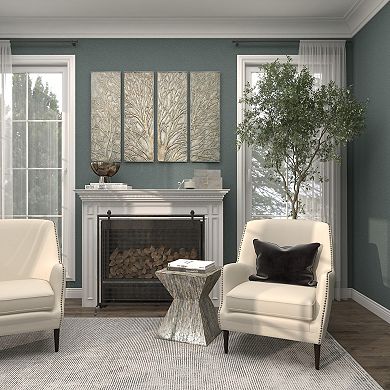 Stella & Eve Handmade Hourglass Shaped Mother of Pearl Shell Accent Table