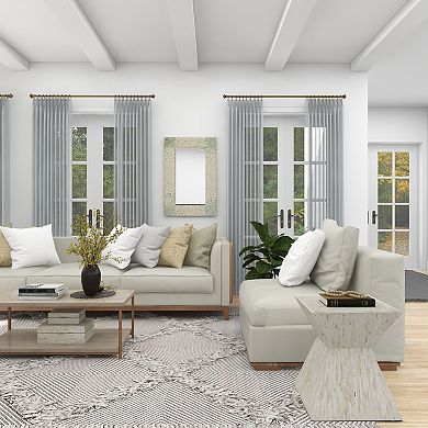 Stella & Eve Handmade Hourglass Shaped Mother of Pearl Shell Accent Table