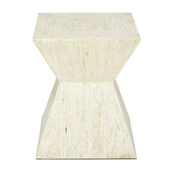 Stella & Eve Handmade Hourglass Shaped Mother of Pearl Shell Accent Table