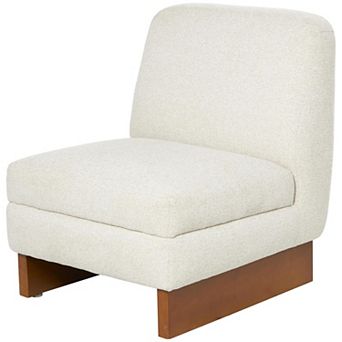 Stella & Eve Boucle Accent Chair with Rectangle Wooden Legs