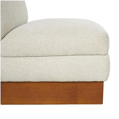 Stella & Eve Boucle Accent Chair with Rectangle Wooden Legs