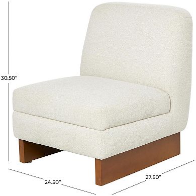 Stella & Eve Boucle Accent Chair with Rectangle Wooden Legs