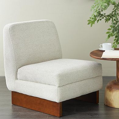 Stella & Eve Boucle Accent Chair with Rectangle Wooden Legs