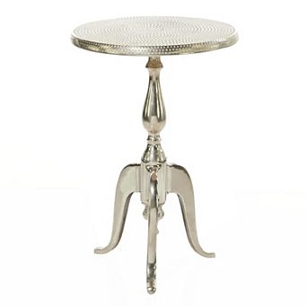 Stella & Eve Hammered Aluminum Small Accent Table with Scroll Legs