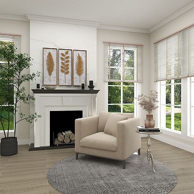 Stella & Eve Hammered Aluminum Small Accent Table with Scroll Legs